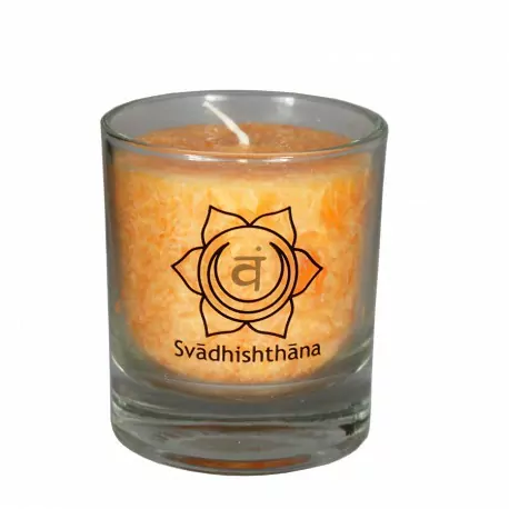 Čakrová svíce - oranžová mini