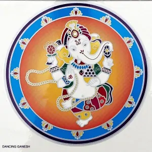 Mandala do okna - Tančící Ganéša