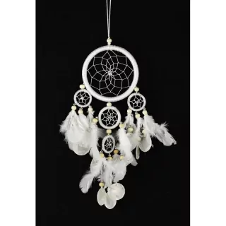 Lapač snů - bílý s mušlí Capiz