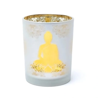 Skleněný svícen - Buddha