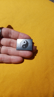 Šungitová destička Jin-jang - obdélník 3 cm